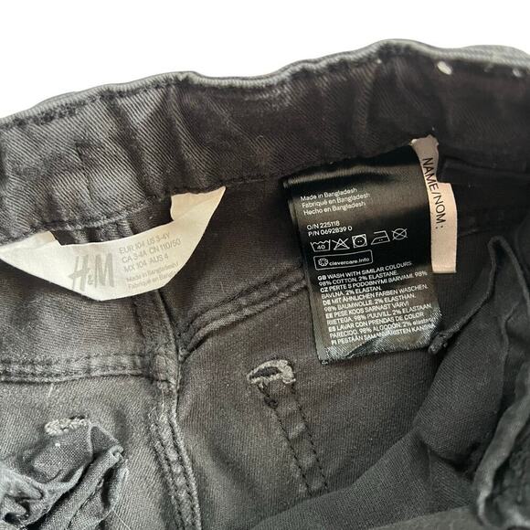 H&M Black Stretch Fit Toddler 3-4 Y Stretch Slim Fit Apparel Adjustable Waist - Picture 11 of 11